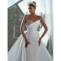 Mermaid slim fitting wedding dress Y749525820563