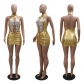 Round necked sleeveless transparent mesh wrap buttocks dress CY901139