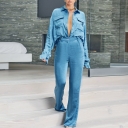 Fashion Women's Waist Slim Fit Long Sleeve Suit Two Piece ZL1857