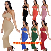 Women's sling sexy style tube top temperament multicolor dress Q785