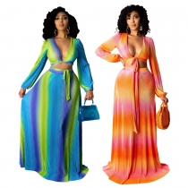 Fashion digital printing women's two-piece suit SMR10213