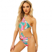 New beach one-piece printed bikini plus size swimsuit M7010