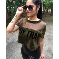 Fashionable personality  BOY TRAP  letter printed T-shirt LS6055