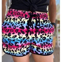 Summer new women's fashion sports leopard print shorts women F093