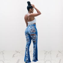 Women's wear ripped personality washed sexy jeans Q21Y930