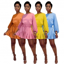 Women's jumpsuit imitation dress solid color skirt AL166