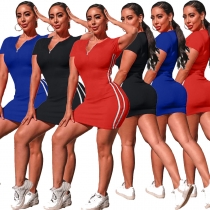 Women's casual sports tight-fitting sexy hip skirt dress plus size women's clothing Y81328