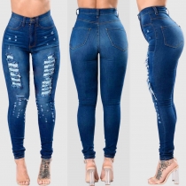 Women's high-waist stretch leggings jeans OL7207
