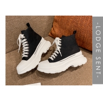 Canvas High Top 2021 New Sponge Cake Thick Bottom Increased Small White Shoes Women's Casual Sports Women's Daddy Shoes S620875045738