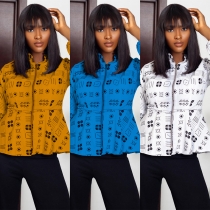 Women's digital positioning printing zipper fashion casual jacket SZ2001