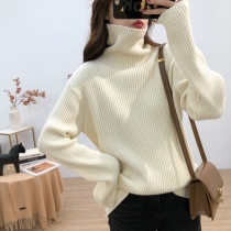 The new female autumn and winter Korean version of the high-neck lazy wind pit hedging thick and versatile knit bottoming HY9183