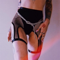 Women's new style mesh stitching hollow sexy high waist leggings P1732145