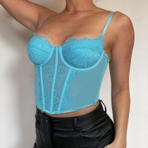 New hollow sexy lace pleated tube top strap LS21586DG