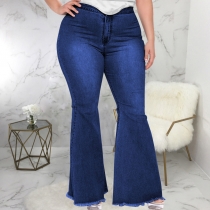 Fashion slim wide-leg plus size fat MM flared jeans HSF2603