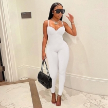 New women's sexy low-cut sling tight-fitting high-waist hip-lifting casual sports jumpsuit K21Q10418