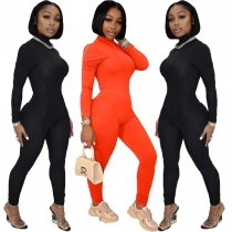 Sports solid color suit jumpsuit two-piece women's clothing LM8301