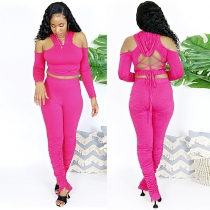 Sexy solid color two-piece nightclub suit WT2302