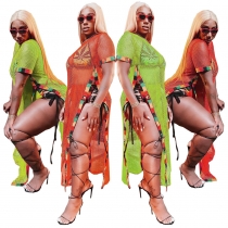 Women's Mesh Perspective Cutout Slit Sexy Nightclub Dress BY9636