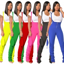 Women's Summer Solid Color Suspender Jumpsuit P8528