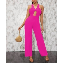 Solid Color Fitted Jumpsuit OM89805