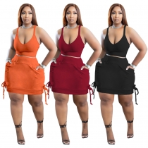 Women's Casual Suit Fat Woman Plus Size Skirt Suit L9203