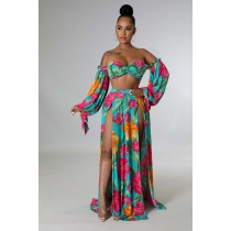 Summer sexy straps, printed chest wraps two-piece set B9320