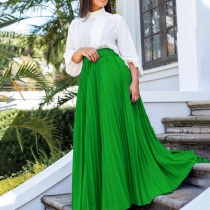 With belt pleated personality large skirt skirt skirt C8499P