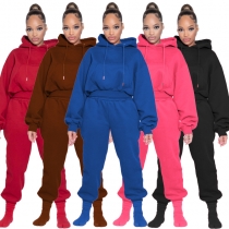Long sleeve thickened hooded sweater sportswear casual suit M7706