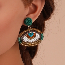 Fashion Trends Devil's Eye Earrings Hand woven Rice Beads Jewelry Earrings E47