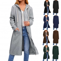 Loose zip long cardigan coat SY20221020