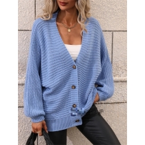 Women's sweater solid color knitted cardigan loose sweater E2284