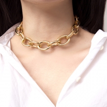 Simple and exaggerated, thick chain necklace, antique chain, single-layer, versatile necklace C2329