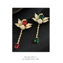 Tassel lotus brooch high-grade women's design sense cheongsam brooch suit chain decoration collar pin J3-3
