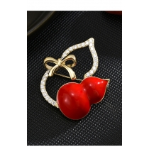 Delicate auspicious red gourd brooch simple light luxury high-level brooch coat suit pin accessories LXT0750H