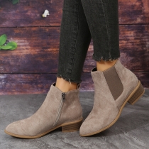 Oversized women's shoes British style pointed fleece elastic belt thick heel casual single shoes HWJ1719