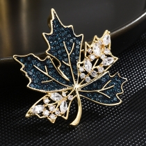 Fashionable vintage copper micro inlaid maple leaf brooch high-end designer corsage LXT0515