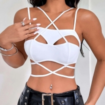 Cut-out navel revealing personality sexy hot girl bra top 7619TR