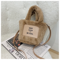 Plush bag Fashion portable small Tote bag One shoulder messenger small square bag MS36563