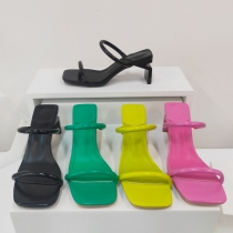 High-heeled sandals crystal heel wear oversized thong sandal sandals PL0278