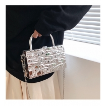 Fashion Ice Crack Personalized Handheld One Shoulder Chain Small Square Bag B678111894175