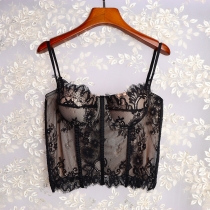 Thin fishbone suspender with waistband, sexy lace bottom vest, no bra, can be worn over a spicy girl mesh blouse DB1136