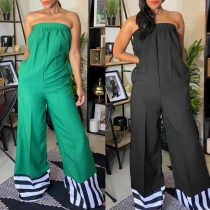 Sexy patchwork printed contrast color jumpsuit SRS10432