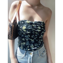 Bra short exposed navel floral spicy girl top summer casual vacation versatile fashion vest YJ23093