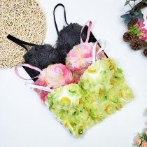 Colored flower bra with salt cute windfish bone strap slim fitting elastic vest KNN8629
