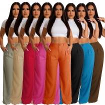 Women's linen cotton casual pants, breathable straight tube pants, cotton linen pants AL241