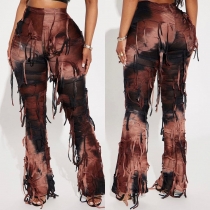 Personalized tie dyed tassel beggar's casual pants 7801PG