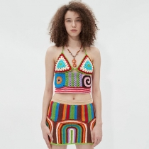 Women's Fashion Sweet Digital Printing High Waist Slim Fit Wrap Hip Half Skirt Set K23S29458