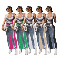 Women's personalized style sleeveless elastic digital printed skirt W8418