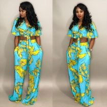 Set of casual printed two-piece sets DN8121