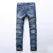Denim pants with elastic edging KS1722